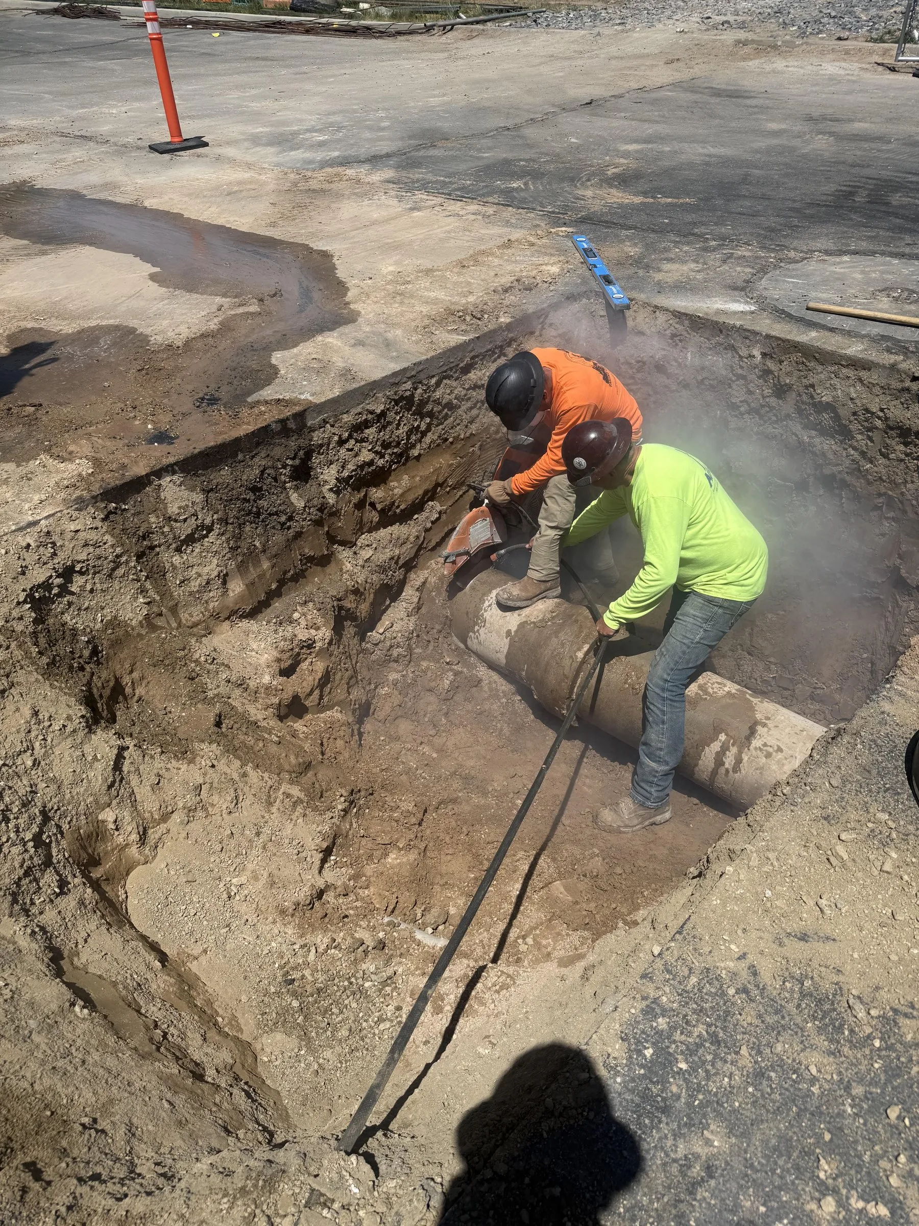 storm drain box installation parking lot ogden utah